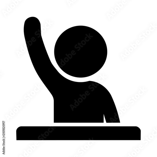 Child Raising Hand in Class Icon
授業で手をあげる子供アイコン