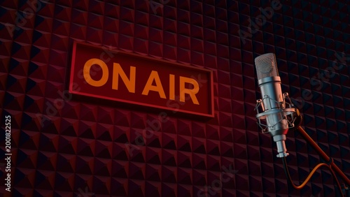 Microphone and Record Studio - On Air Light On
