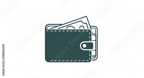 Green wallet with cash and credit cards inside.