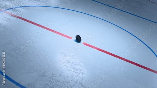 Ice Hockey Rink Arena - Puck Turn
