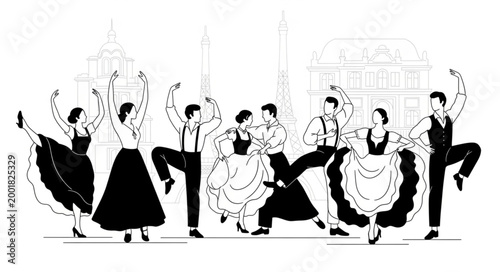 Historical Dance Performance Featuring Elegant Costumes.