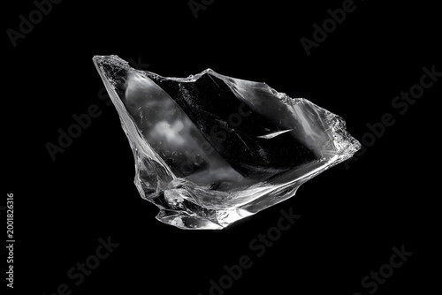 Fotografía Broken glass shard isolated on transparent background