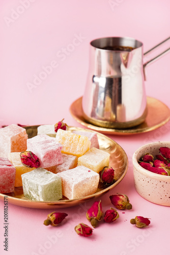 Plate with tasty Turkish de...