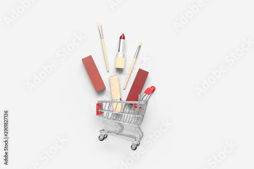Shopping cart with lipstick...