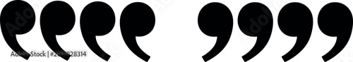 Black quotation marks and speech marks set with different styles
