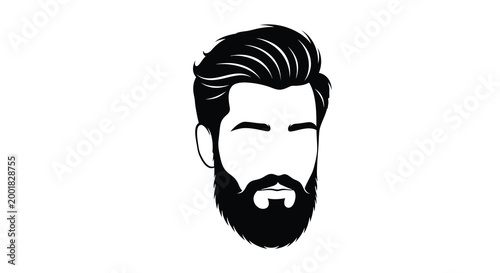 bearded man face silhouette high quality professional detailed modern elegant
