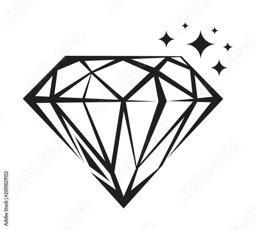 Geometric diamond sparkle icon for jewelry and premium branding