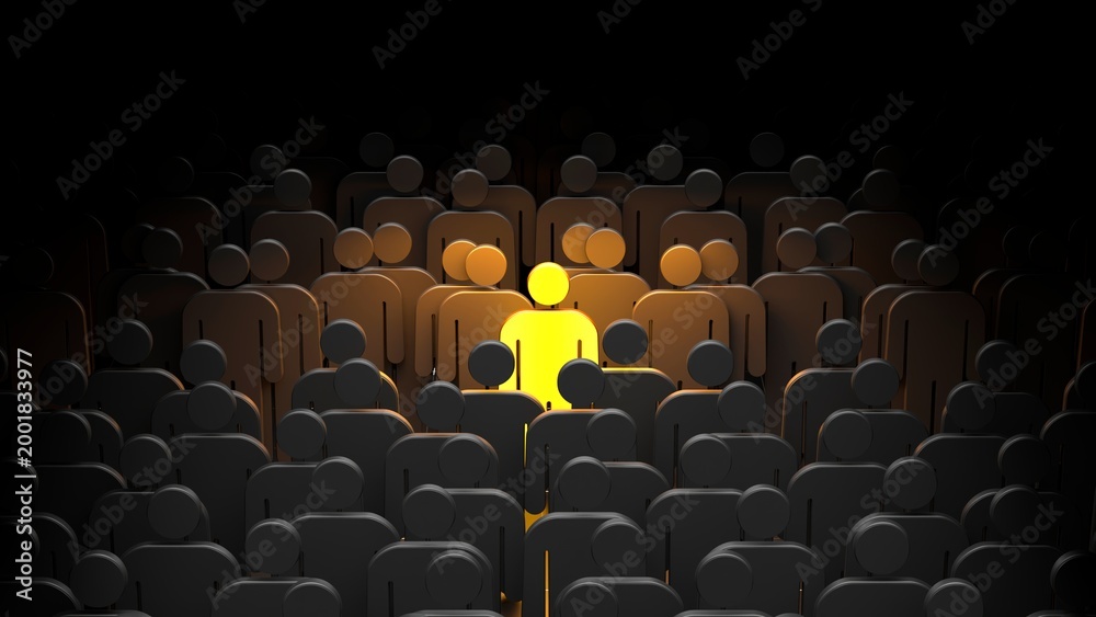 Fototapeta premium Standing out among thousands of people, Leadership, individuality