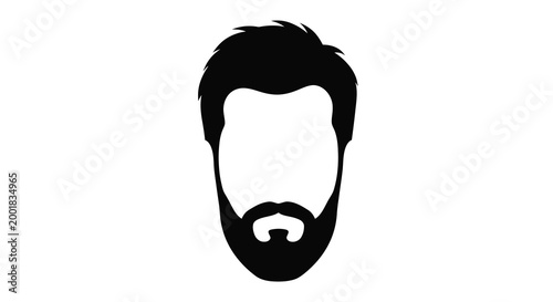 bearded man face silhouette high quality professional detailed modern elegant