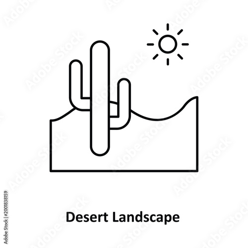 Desert Landscape Vector icon which can easily modify or edit