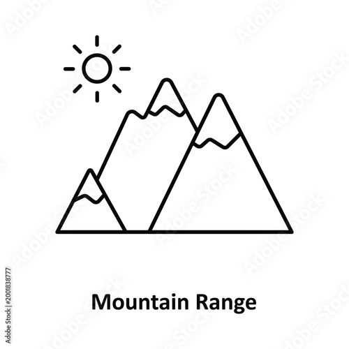Mountain Range Vector icon which can easily modify or edit