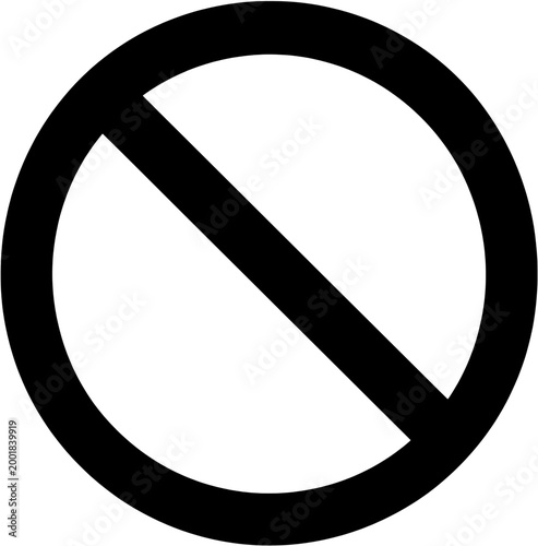 Prohibition Symbol Icon Minimal Black No Entry Forbidden Sign Vector