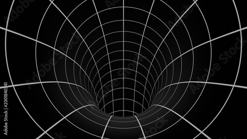 Tableau sur toile Warped Grid Wormhole Tunnel Dimensional Relativity