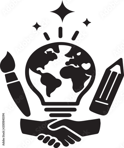 Creative Minimalism Lightbulb Art Icon