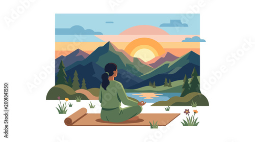 Woman Sitting in Yoga Pose Outdoors.