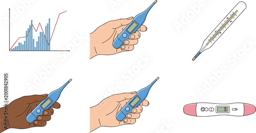 Thermometers for Measuring Temperature, Digital and Glass Thermometers for Health Monitoring and Temperature Tracking