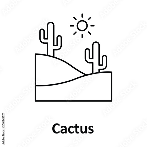 Cactus Vector icon which can easily modify or edit