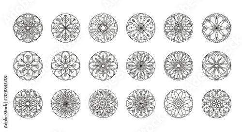 Collection of sparkling round cut diamonds viewed from top.