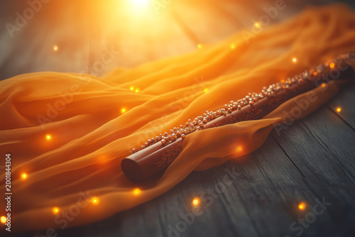 selective focus cultural heritage captured in handcrafted flute