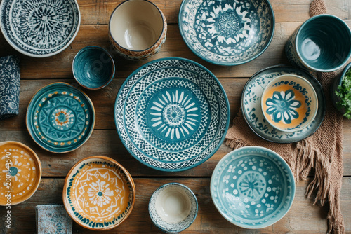 Vibrant clay pottery with unique shapes