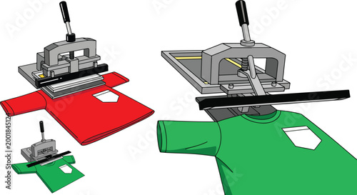 Screen printing machines, t-shirt printing equipment, heat press machines, custom apparel tools