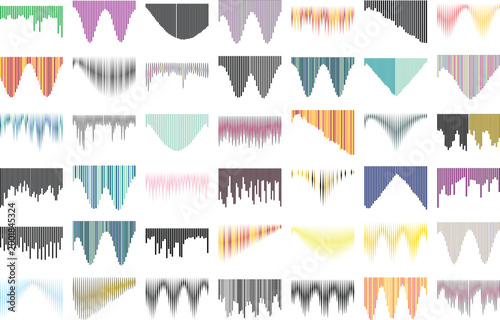 Canvas-taulu Abstract decorative border collection, set of 42 colorful vector fringe and valance elements