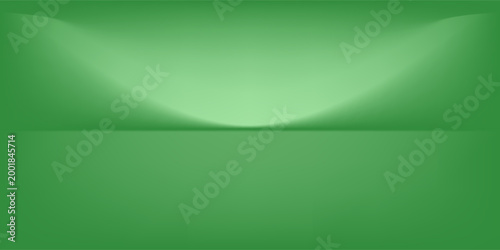 green background abstract with Gradient in empty room studio, green empty room studio gradient used for background, green background studio with shine use for product shooting. vector dynamic room