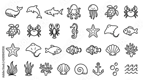 Hand drawn floral and calligraphic vector design set with cute cartoon elements for seamless decorative patterns