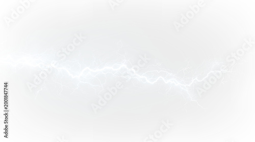 Cuadro en lienzo Blue and white lightning bolt with electric charge shown against a clear backgro