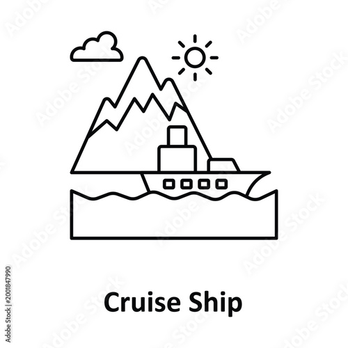 Cruise Ship Vector icon which can easily modify or edit