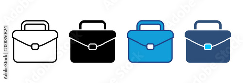 Work Icon Set Multiple Style Vector Illustration