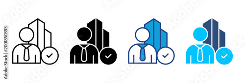 Corporate Icon Set Multiple Style Vector Illustration