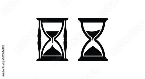 Εκτύπωση καμβά hourglass silhouette with two styles on white background high quality