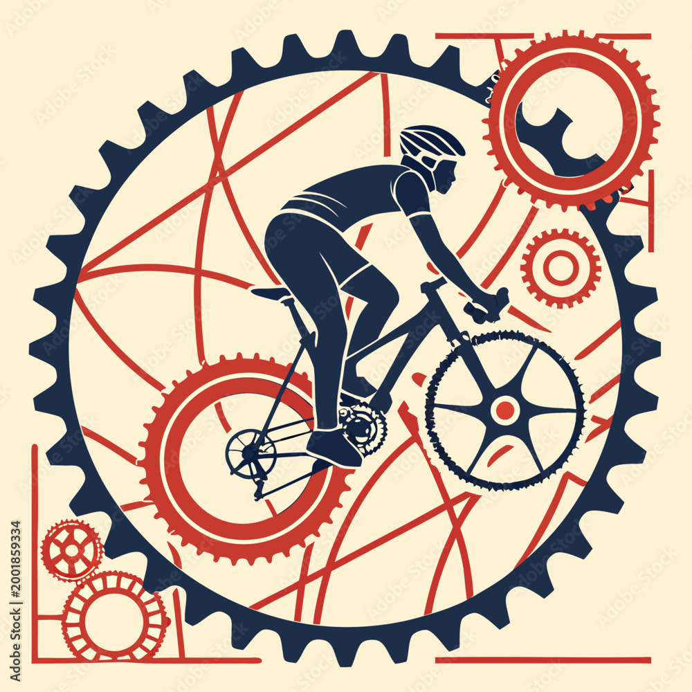 Fototapeta premium Abstract Geometric Bike Pattern Background
