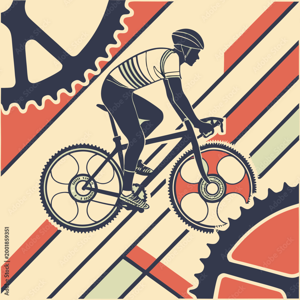 Fototapeta premium Abstract Geometric Bike Pattern Background