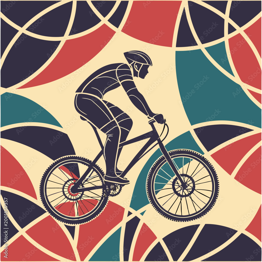 Fototapeta premium Abstract Geometric Bike Pattern Background