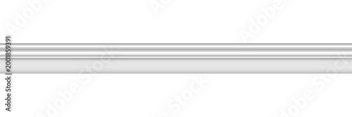 Realistic white molding baseboard for home or office decor empty border frame trim work wooden moulding board ceiling, wall decorative modern interior design domestic paneling. Vector Illustration.
