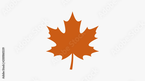 Fotografie A vibrant orange maple leaf icon.