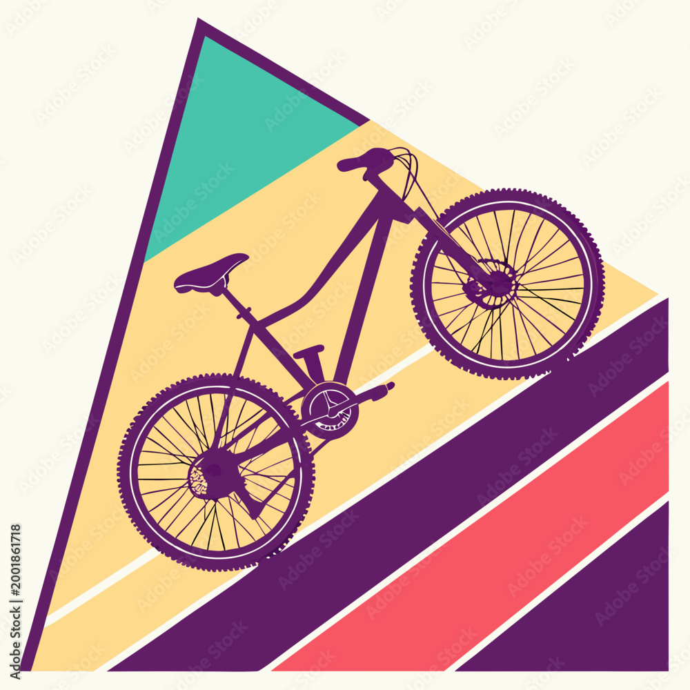 Fototapeta premium Colorful Bike Silhouette Vector Illustration