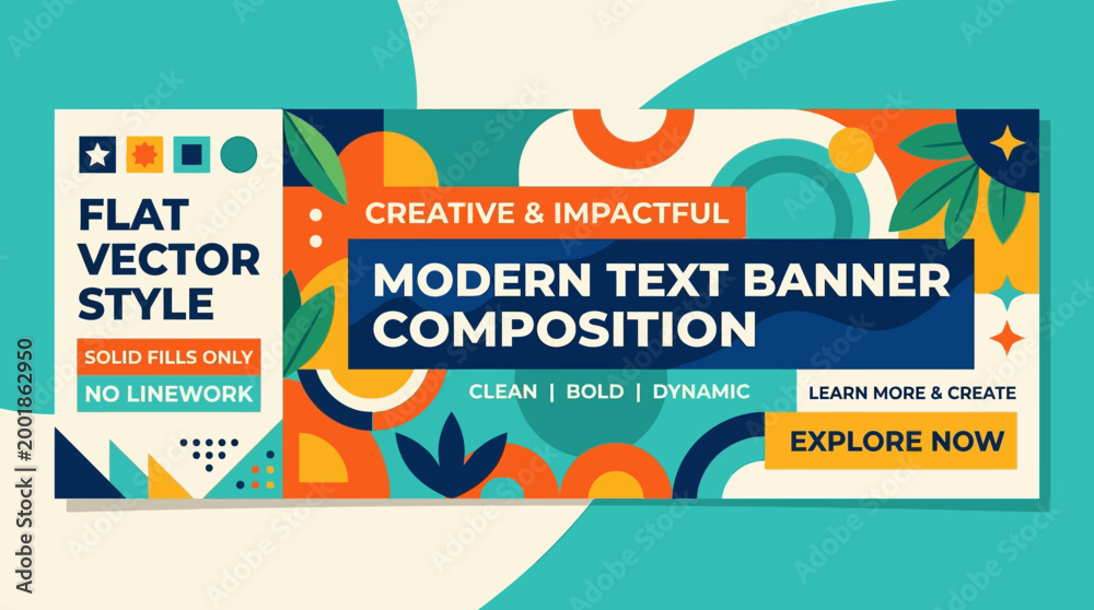 Fototapeta premium Modern text banner composition design template.