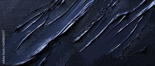 Dark blue paint texture thick brushstrokes on canvas abstract art background
