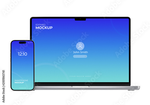 Laptop and Phone Mockup