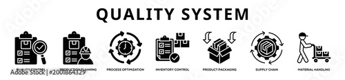Quality System web banner icon illustration