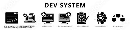 Dev System web banner icon illustration