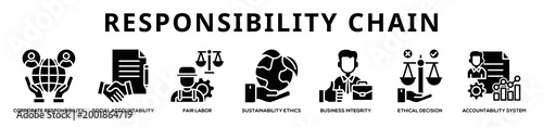 Responsibility Chain web banner icon illustration
