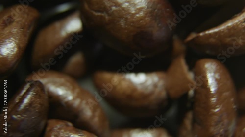 Organic Coffee Beans Texture and Detail Macro Video.