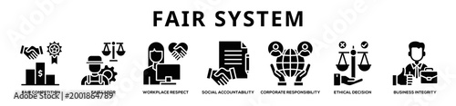 Fair System web banner icon illustration