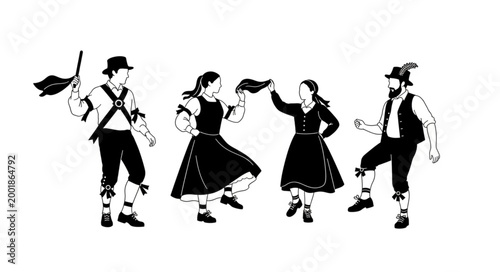 Traditional Folk Dance Group Performing in Costume.