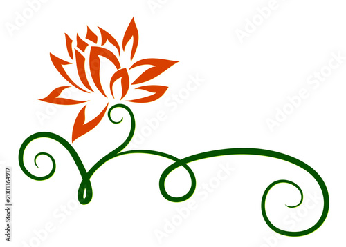 The symbol of a stylized flower.