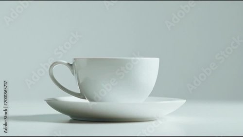 Sleek White Ceramic Cup and Saucer